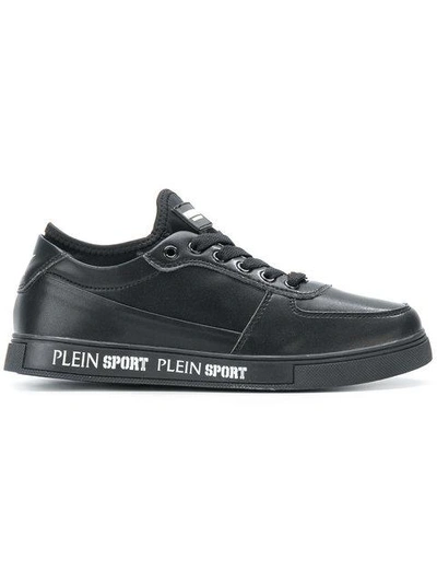 Shop Plein Sport Low Top Sneakers In Black