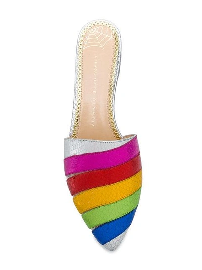 Shop Charlotte Olympia Technicolour Slides In Metallic