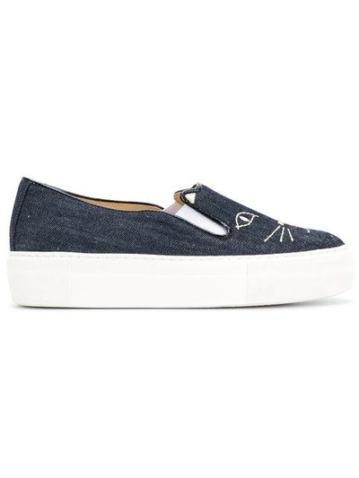 Shop Charlotte Olympia Cool Cats Laceless Sneakers
