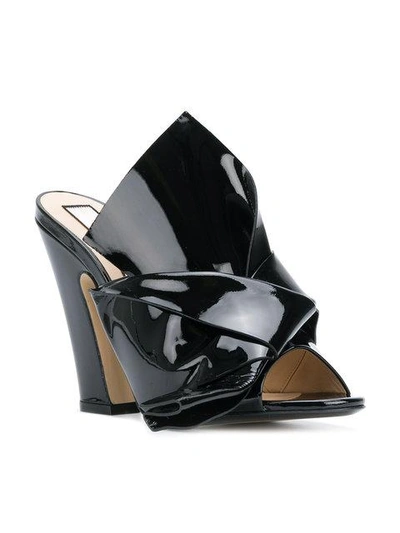 Shop N°21 Nº21 High Heel Abstract Bow Mules - Black