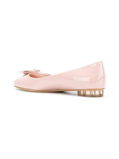 Shop Ferragamo Vola Ballerina Shoes In Pink