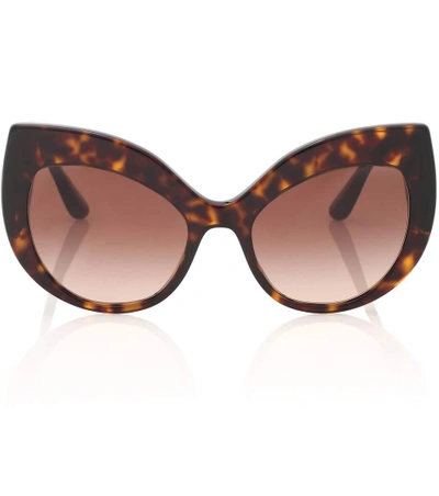 Shop Dolce & Gabbana Cat-eye Sunglasses In Brown
