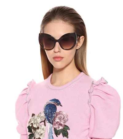Shop Dolce & Gabbana Cat-eye Sunglasses In Brown