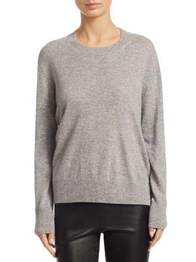 Shop Vince Silk Crewneck Sweater In Steel