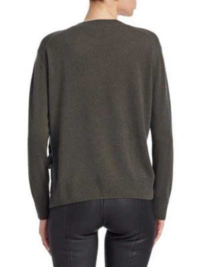 Shop Vince Silk Crewneck Sweater In Steel