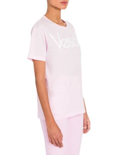 Shop Versace Jersey Logo Tee In Pink