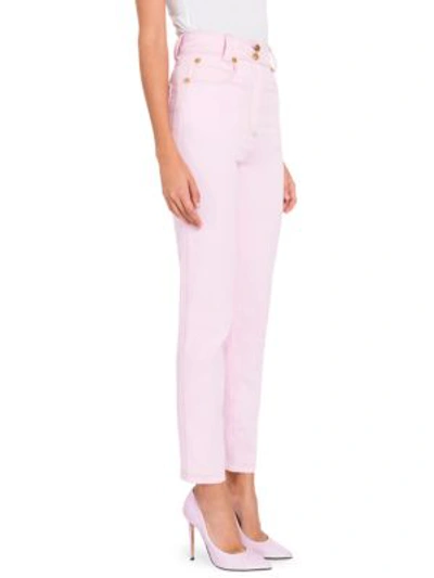 Shop Versace High-rise Jeans In Pink