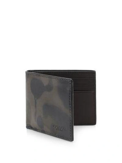 Shop Coach Leather Bifold Wallet In Charcoal
