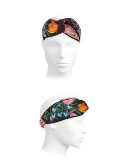 Shop Gucci Women's Floral Snake Headband In Biancon Ero