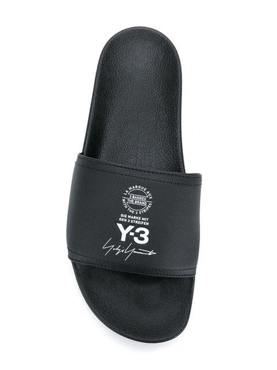 Shop Y-3 Adilette Slides In Black