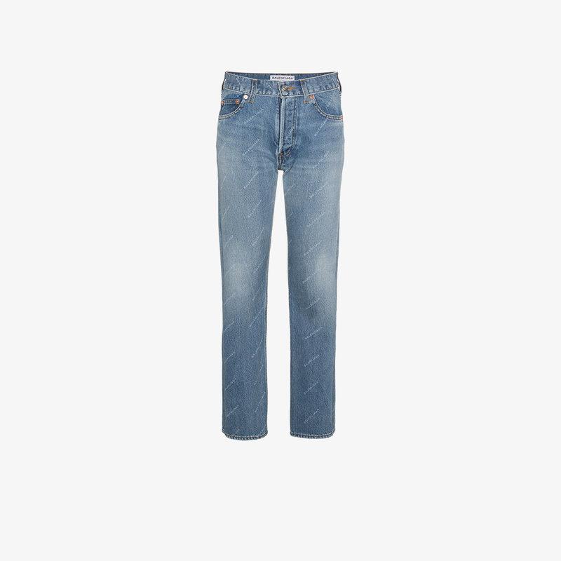 Balenciaga Standard Logo Japanese Denim Jeans In Blue | ModeSens