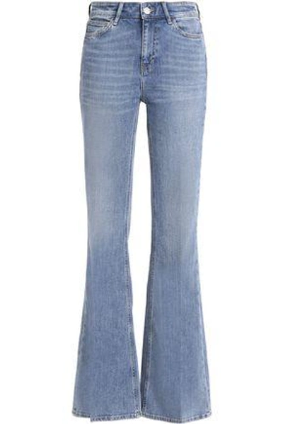 Shop M.i.h. Jeans Woman Faded High-rise Flared Jeans Mid Denim