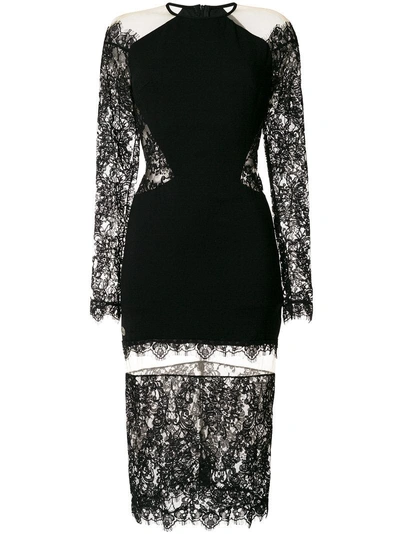 Shop Philipp Plein Laced Lack Dress In Black