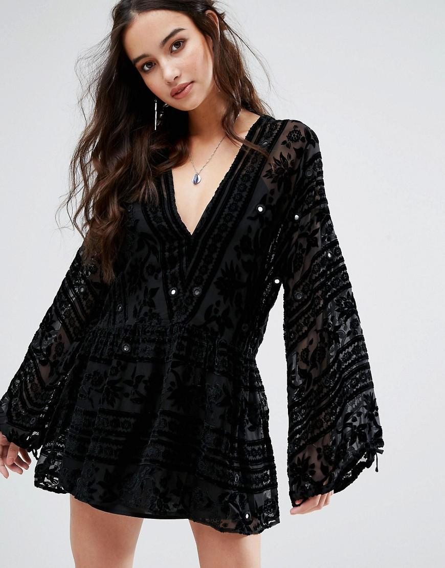 for love and lemons black velvet dress