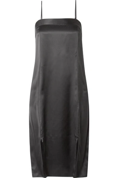 Shop Equipment Kelby Silk-satin Midi Dress In Black