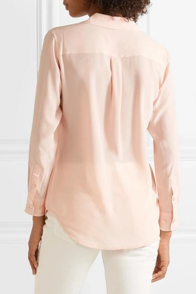 Shop Equipment Slim Signature Washed-silk Shirt In Pastel Pink