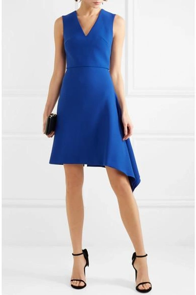 Shop Roland Mouret Aylsham Asymmetric Crepe Mini Dress In Cobalt Blue