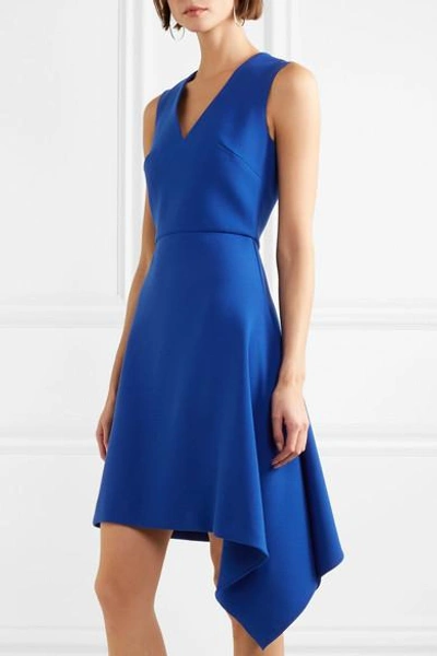 Shop Roland Mouret Aylsham Asymmetric Crepe Mini Dress In Cobalt Blue