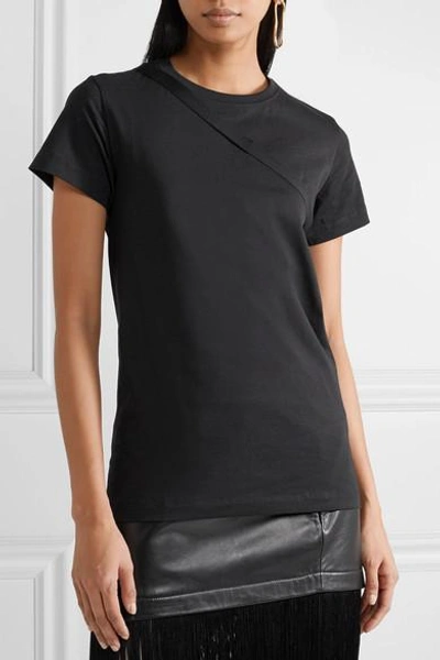 Shop Helmut Lang Open-back Stretch-cotton Jersey T-shirt In Black