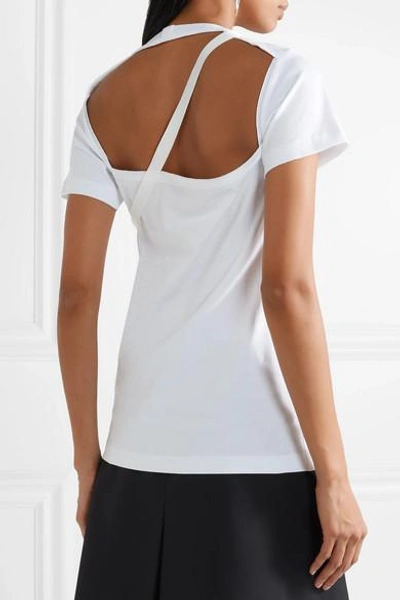 Shop Helmut Lang Open-back Stretch-cotton Jersey T-shirt In White