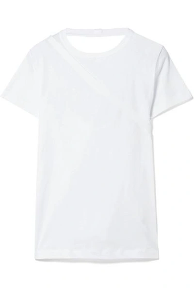 Shop Helmut Lang Open-back Stretch-cotton Jersey T-shirt In White