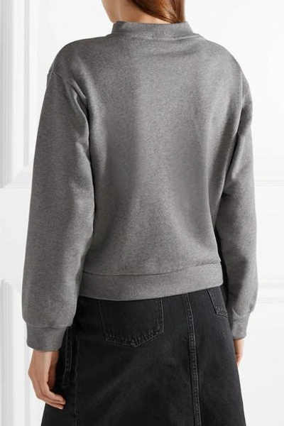 Shop Alexander Wang T Cutout French Cotton-terry Sweatshirt In Anthracite