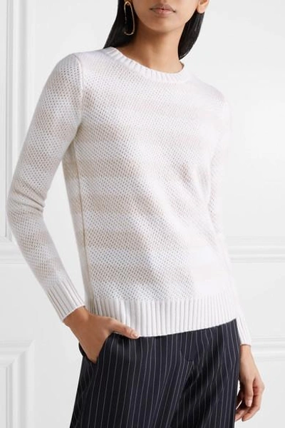 Shop Max Mara Ulisse Striped Cashmere Sweater In Beige