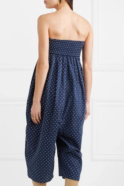 Shop Marysia Leo Corillo Embroidered Cotton-voile Jumpsuit In Navy