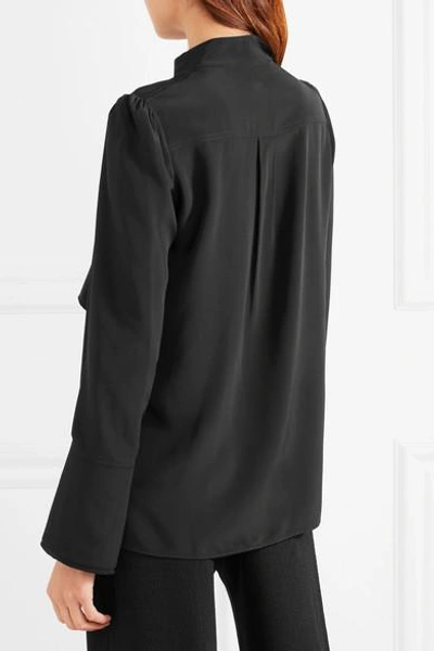 Shop Proenza Schouler Ruffled Silk Crepe De Chine Blouse In Black