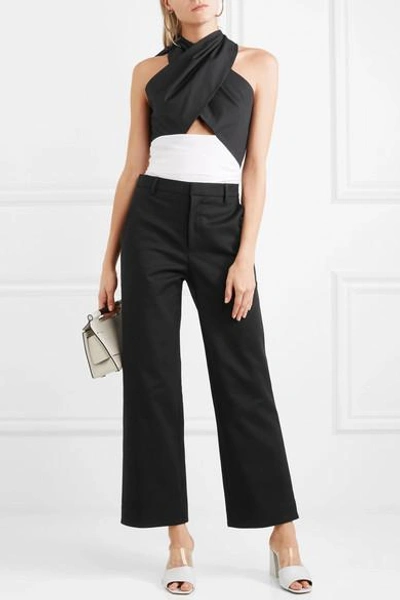 Shop Tome Cotton-blend Faille Wide-leg Pants In Black