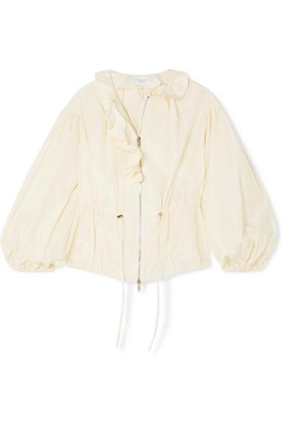 Shop Giambattista Valli Ruffled Taffeta Jacket In Ivory