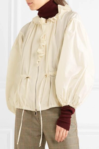 Shop Giambattista Valli Ruffled Taffeta Jacket In Ivory