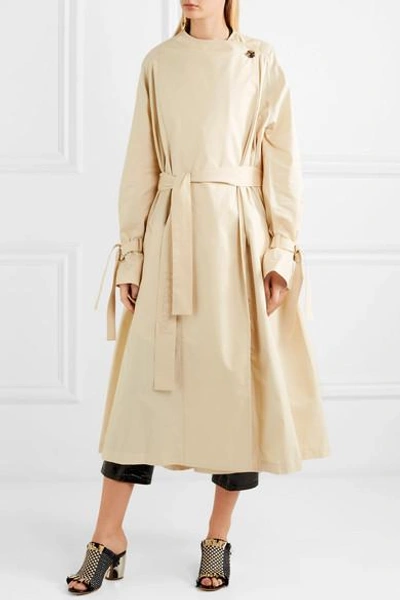 Shop Jw Anderson Oversized Cotton-twill Trench Coat In Beige