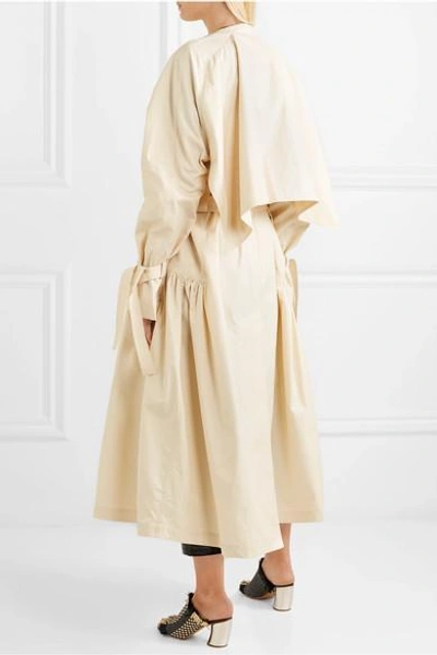 Shop Jw Anderson Oversized Cotton-twill Trench Coat In Beige