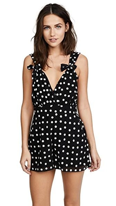 Shop 6 Shore Road Deckside Embroidered Romper In Flower Dot