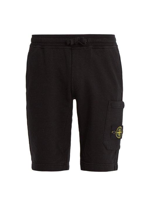 stone island sweat shorts black