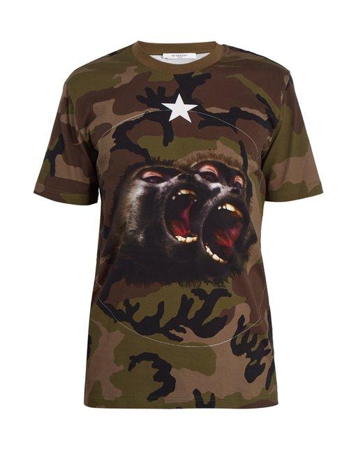 givenchy camo monkey t shirt