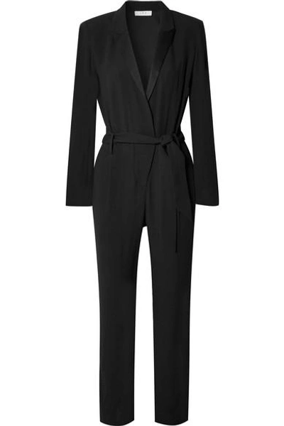 Shop Iro Jesalo Belted Crepe Jumpsuit In Black