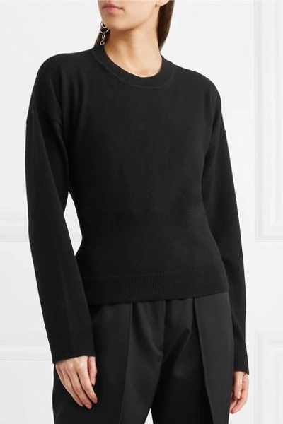 Shop Jil Sander Open Back Lace-up Cashmere Sweater In Black