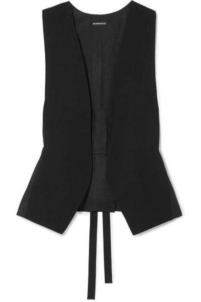 Shop Ann Demeulemeester Belted Wool-gabardine Vest In Black