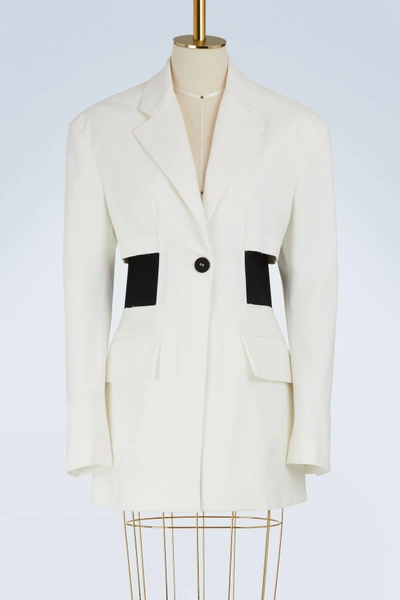 Shop Proenza Schouler One Button Jacket In 00101 Off White
