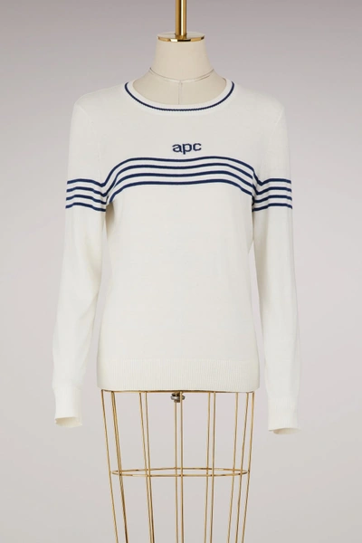 Shop Apc Brand Sweater In Ecru