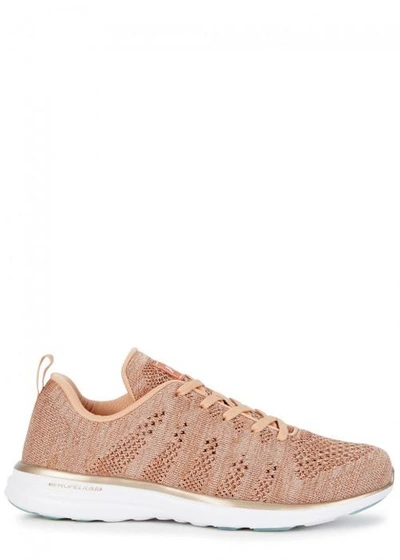Shop Apl Athletic Propulsion Labs Techloom Pro Blush Knitted Trainers In Rose