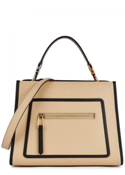 Shop Fendi Runaway Small Leather Tote In Beige