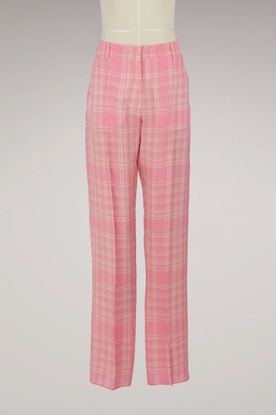 Shop Victoria Beckham Masculine Pants In Pink-off White