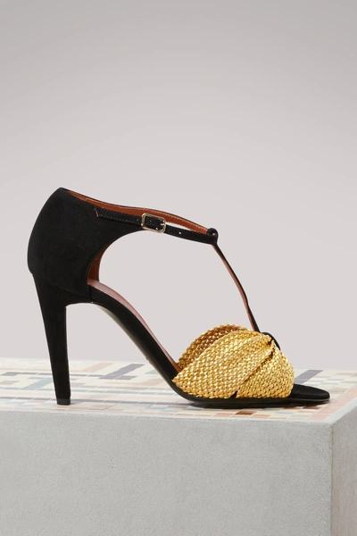 Shop Michel Vivien Elina Sandals In Black/gold