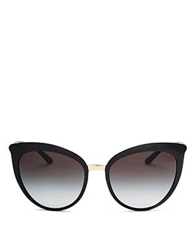 Shop Dolce & Gabbana Cat Eye Sunglasses, 55mm In Black/gray Gradient