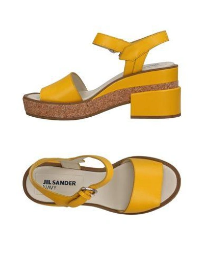 Shop Jil Sander Sandals In Yellow