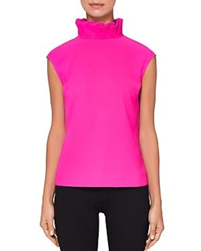 Shop Ted Baker Rebela Ruffle Neck Top In Bright Pink