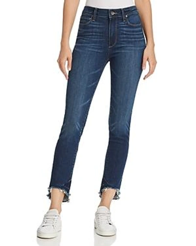 Shop Paige Hoxton Frayed Arched-hem Jeans In Auburn